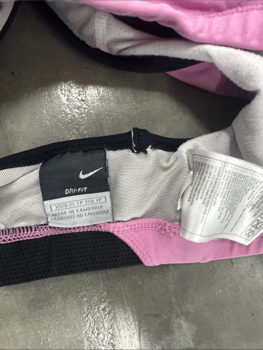 Nike Pink Sports Bra with Black Trim XS